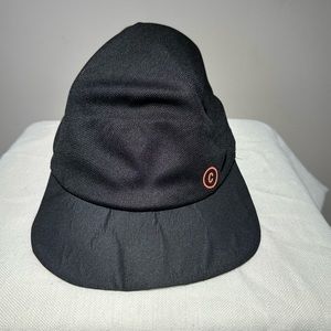 Black Running Hat with Orange Logo